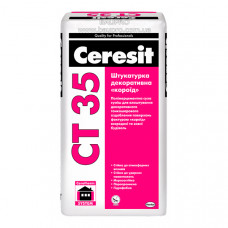 Штукатурка CERESIT CT 35 декоративная "короед" (зерно 3,5 мм, белая), 25 кг