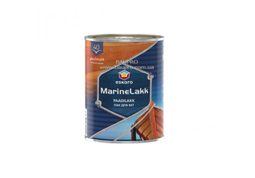 Лак ESKARO Marine lakk 40 алкидно-уретановый для яхт (полуматовый), 0,95 л