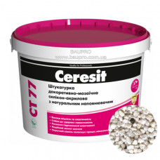 Штукатурка CERESIT CT 77 SIERRA 3 декоративно-мозаичная полимерная (зерно 1,4-2,0 мм), 14 кг