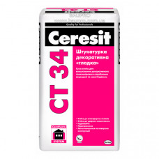 Штукатурка CERESIT CT 34 декоративная "гладкая", 25 кг