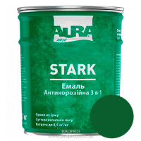 Грунт-эмаль AURA Stark 3 в 1, антикоррозионная (зеленая №36), 0.7 кг