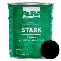 Грунт-эмаль AURA Stark 3 в 1, антикоррозионная (черная №90), 2 кг