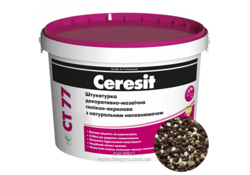 Штукатурка CERESIT CT 77 CHILE 2 декоративно-мозаичная полимерная (зерно 1,4-2,0 мм), 14 кг