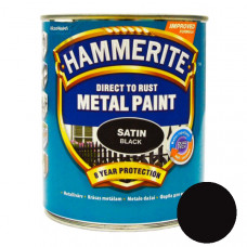 Краска HAMMERITE для металла полуматовая, Satin (черная), 0,75 л