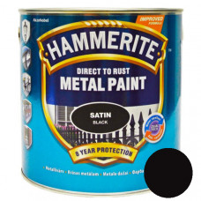 Краска HAMMERITE для металла полуматовая, Satin (черная), 2,5 л