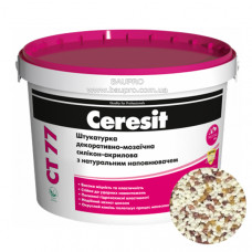 Штукатурка CERESIT CT 77 GRANADA 5 декоративно-мозаичная полимерная (зерно 1,4-2,0 мм), 14 кг