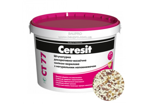 Штукатурка CERESIT CT 77 GRANADA 5 декоративно-мозаичная полимерная (зерно 1,4-2,0 мм), 14 кг