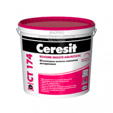 Штукатурка CERESIT CT 174  силикон-силикатная декоративная (зерно 1 мм, база B), 25 кг
