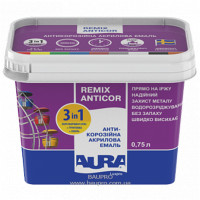 Ґрунт-емаль AURA 3 в 1 Luxpro Remix Anticor акрилова RAL 9003 (біла), 0,75 л