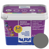 Ґрунт-емаль AURA 3 в 1 Luxpro Remix Anticor акрилова RAL 7043 (темно-сіра), 0,75 кг