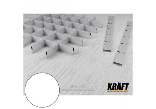 Профиль KRAFT Грильято "М" 40*600 мм (ячейка 50*50) Ral 9003