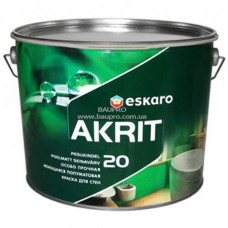 Краска ESKARO Akrit 20 особо прочная моющаяся для стен (полуматовая), 2,85 л
