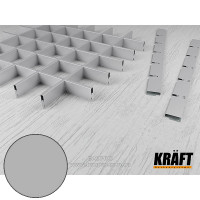 Профиль KRAFT Грильято "П" 40*600 мм (ячейка 100*100) Ral 9006