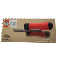Гладилка OLEJNIK для гіпсу (ручка д/к, н/ж), зуб 4*4 мм, 280 мм
