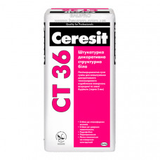 Штукатурка CERESIT CT 36 декоративная структурная (белая), 25 кг
