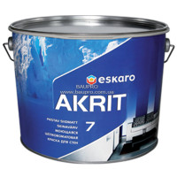Краска ESKARO Akrit 7 TR моющаяся для стен (шелково-матовая), 9 л