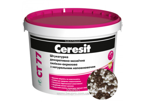Штукатурка CERESIT CT 77  MOROCCO 2 декоративно-мозаичная полимерная (зерно 1,4-2,0 мм), 28 кг
