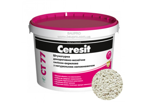 Штукатурка CERESIT CT 77 GRANADA 2 декоративно-мозаичная полимерная (зерно 1,4-2,0 мм), 14 кг