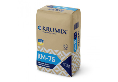 Штукатурка KRUMIX гіпсова для машинного нанесення КМ-75, 30 кг (40 шт/пал)