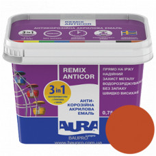 Грунт-эмаль AURA 3 в 1 Luxpro Remix Anticor акриловая RAL 8012 (красно-коричневая), 0,75 л