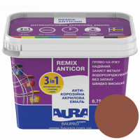 Ґрунт-емаль AURA 3 в 1 Luxpro Remix Anticor акрилова RAL 8017 (темно-коричнева), 0,75 кг