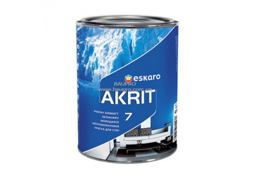 Краска ESKARO Akrit 7 моющаяся для стен (шелково-матовая), 0,95 л