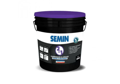 Шпаклівка SEMIN AIRLESS 2 EN 1 G&L, полімерна, для внутрішніх робіт (відро), 25 кг