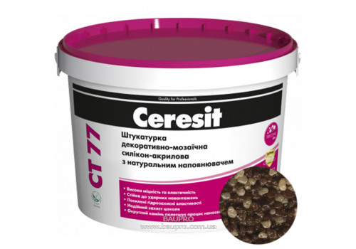 Штукатурка CERESIT CT 77 CHILE 1 декоративно-мозаичная полимерная (зерно 1,4-2,0 мм), 14 кг
