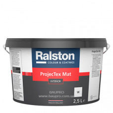 Краска RALSTON Projec Tex Matt W матовая паропроницаемая для внутренних работ, 2,5 л