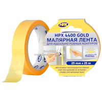 Лента малярная HPX 4400 маскирующая, 25 мм*25 м, "золотая"