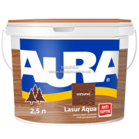 Деревозащитное средство AURA Lasur Aqua (кипарис), 2,5 л