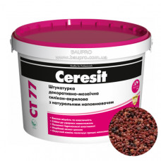 Штукатурка CERESIT CT 77 LAOS 5 декоративно-мозаичная полимерная (зерно 1,4-2,0 мм), 14 кг