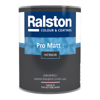 Краска RALSTON Pro Matt 3 BW матовая для стен и потолков, для внутренних работ, 1 л