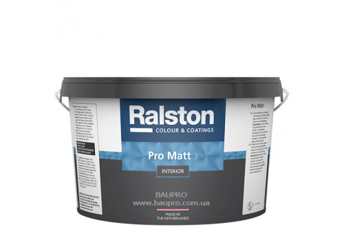 Краска RALSTON Pro Matt 3 BW матовая для стен и потолков, для внутренних работ, 2,37 л