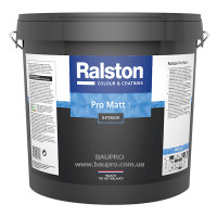 Фарба RALSTON Pro Matt 3 BW матова для стін та стель, для внутрішніх робіт, 9.5 л 