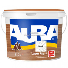 Деревозащитное средство AURA Lasur Aqua (белый), 9 л