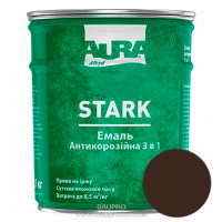 Грунт-эмаль AURA Stark 3 в 1, антикоррозионная (темно-коричневая №88), 2 кг