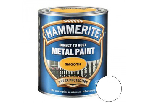 Краска HAMMERITE для металла гладкая, Smooth (белая), 0,75 л