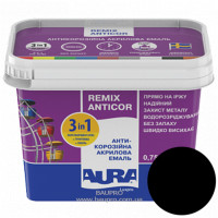 Ґрунт-емаль AURA 3 в 1 Luxpro Remix Anticor акрилова RAL 9011 (чорна), 2,2 кг