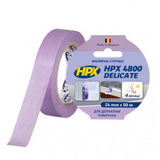 Лента малярная HPX 4800 для деликатных поверхностей, 24 мм*50 м, (фиолетовая)