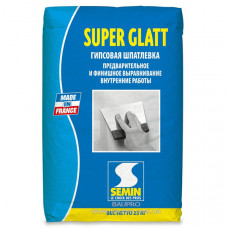Шпаклевка SEMIN SUPER GLATT гипсовая финишная (белая), 25 кг