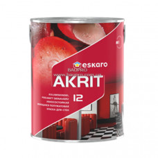 Краска ESKARO Akrit 12 износостойкая моющаяся для стен (полуматовая), 0,95 л