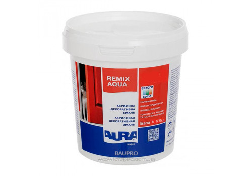 Эмаль AURA Luxpro Remix Aqua 30 акриловая водоразбавимая, 0,75 л