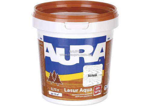 Деревозащитное средство AURA Lasur Aqua (белый), 0,75 л