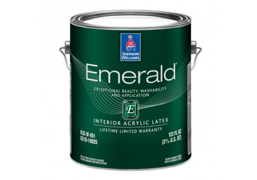 Краска Sherwin Williams Emerald Flat Zero VOC латексная глубокоматовая, экстра-белая, 3.63 л