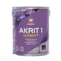 Краска ESKARO Akrit 1 Ultimatt TR для стен и потолков (глубокоматовая), 0.85 л