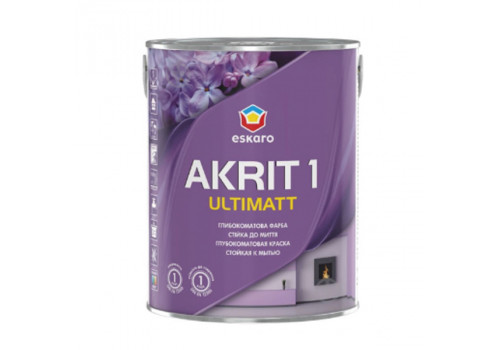 Фарба ESKARO Akrit 1 Ultimatt TR для стін та стель (глибокоматова), 0.85 л