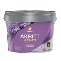 Краска ESKARO Akrit 1 Ultimatt TR  для стен и потолков (глубокоматовая), 2.7 л