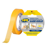 Лента малярная HPX 4400 маскирующая, 6 мм*50 м, "золотая"