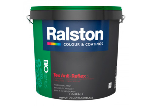 Фарба RALSTON Tex Anti-Reflex 5W матова для стін та стель, для внутрішніх робіт 10 л 